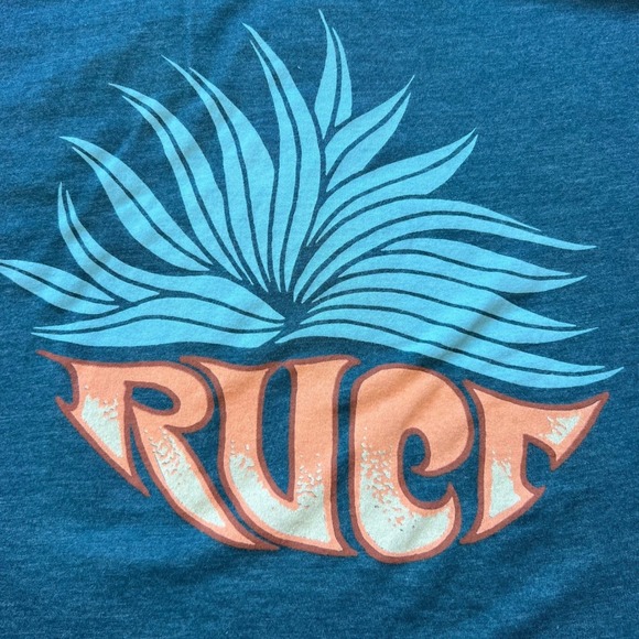 RVCA T Shirt Men's XXL Graphic Balance of Opposites Vintage Dye Slim Fit Green - Picture 4 of 11